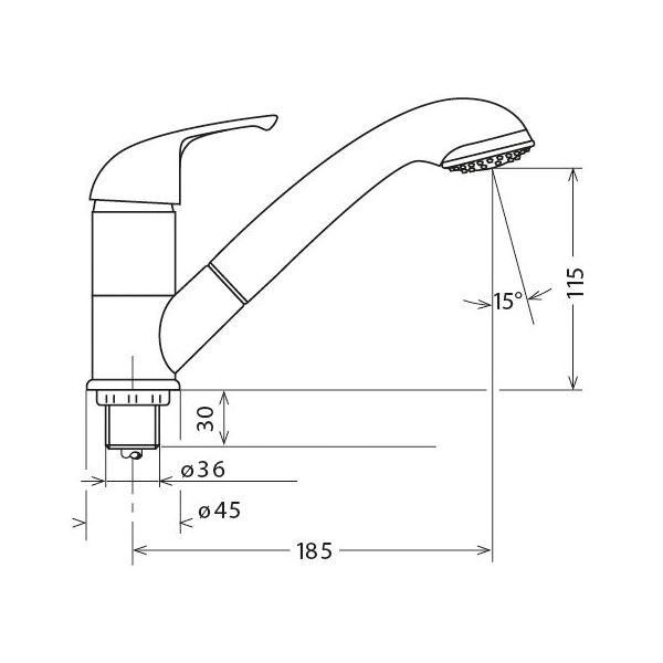 LLAVE MONOMANDO Y CABEZAL DE DUCHA