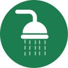Ducha con agua caliente